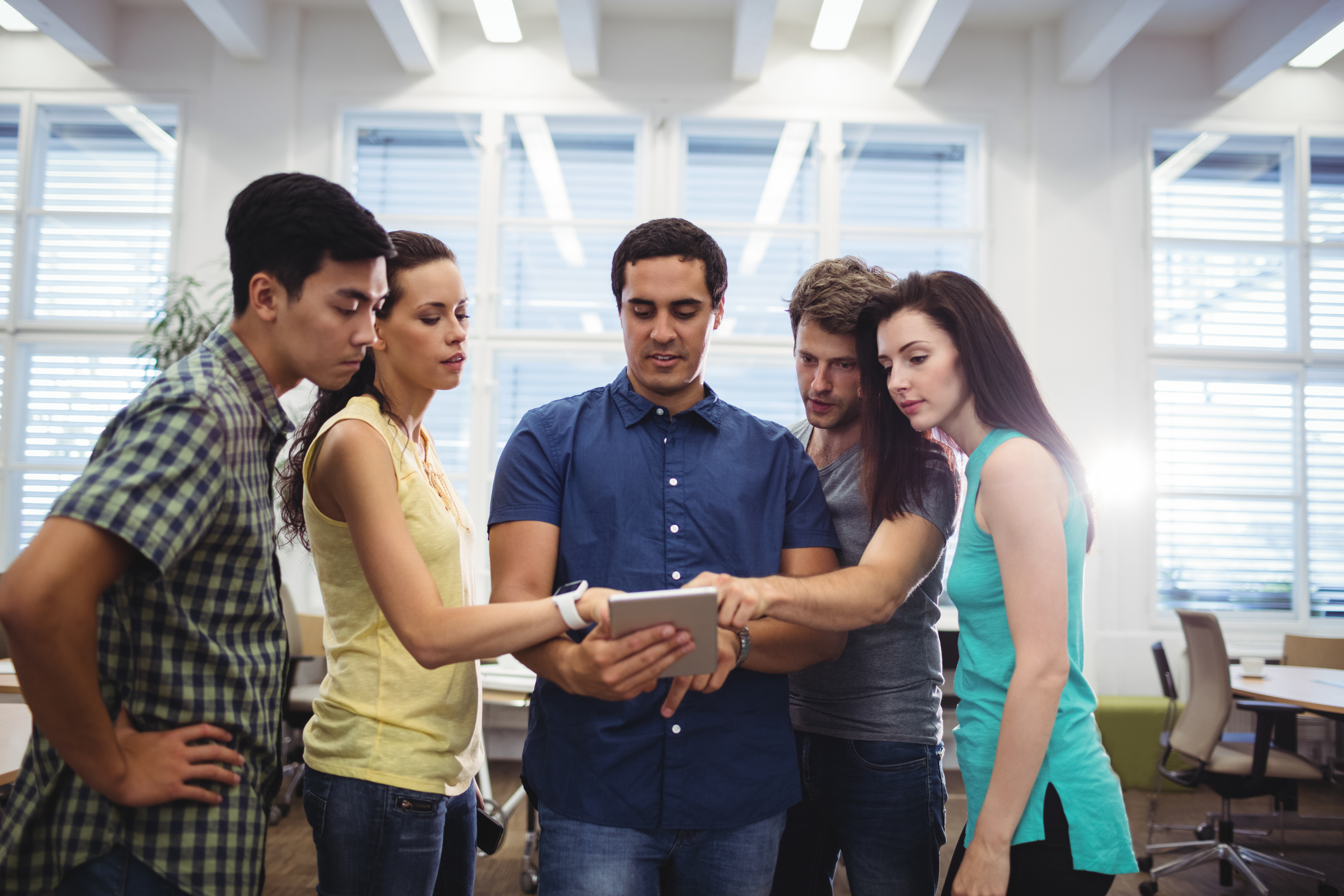 A team collaborating on product design